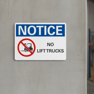 Notice No lift trucks