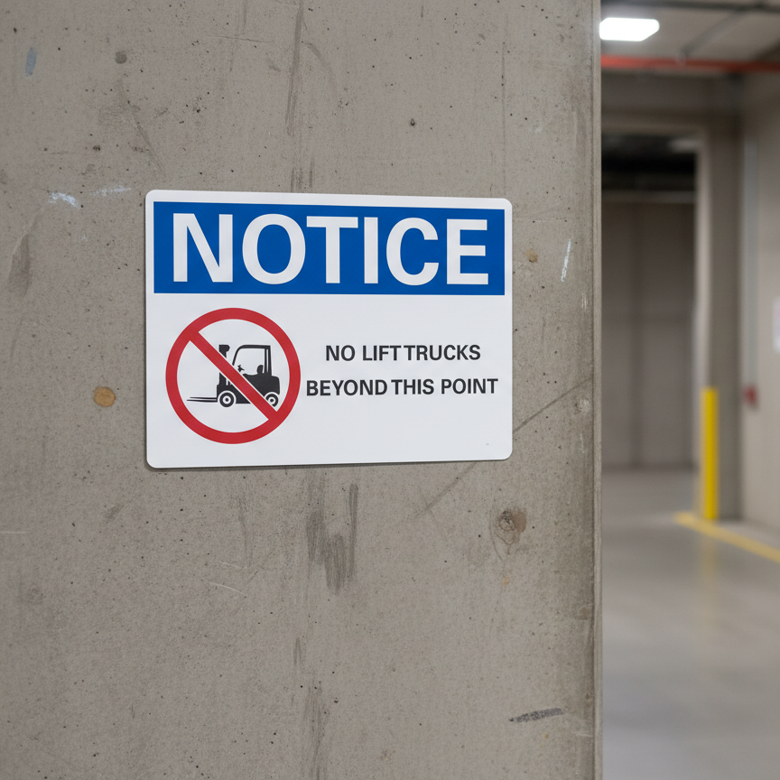 Notice No lift trucks beyond this point - Image 2