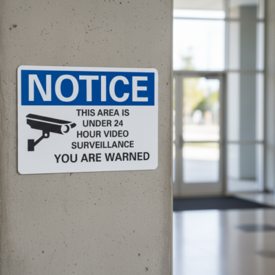Notice This area is under 24 hour video surveillance