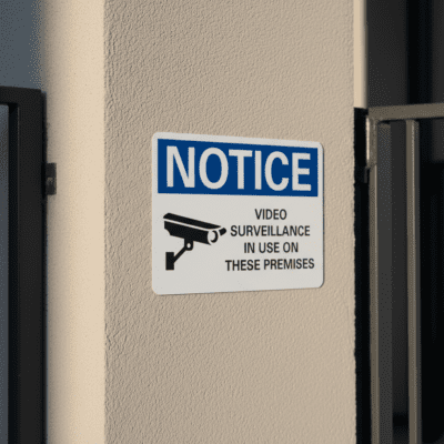 Notice Video surveillance in use on these premises