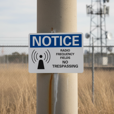 Notice Radio frequency fields no trespassing