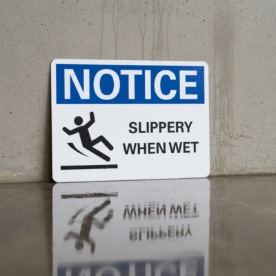 Notice Slippery when wet