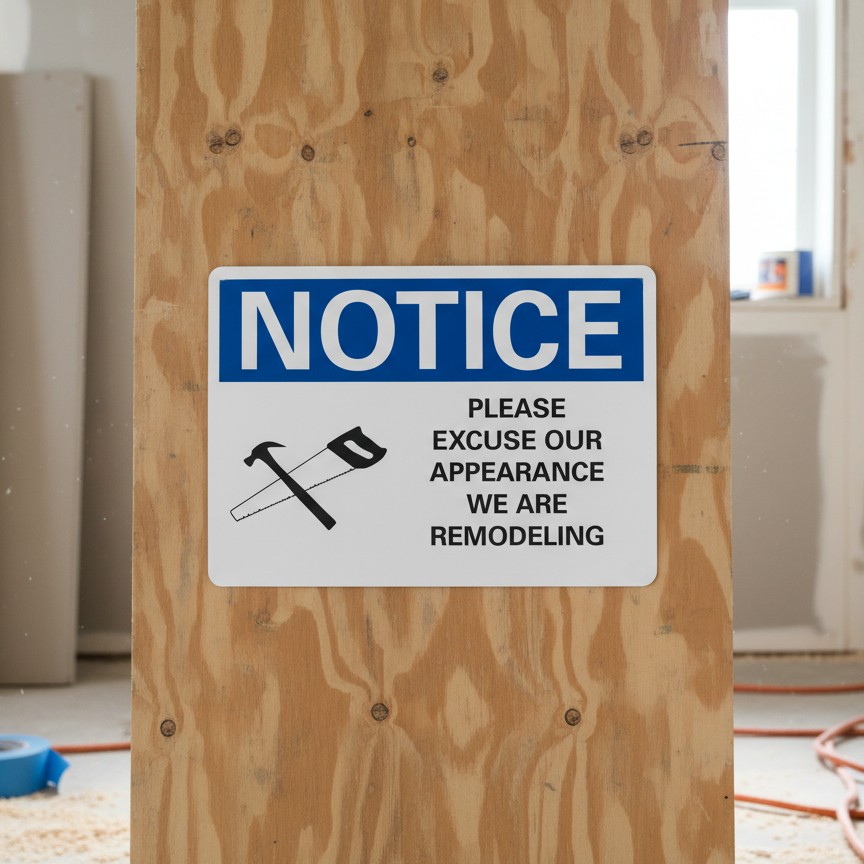 Notice Please excuse our appearance we are remodeling - Image 2