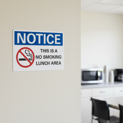 This is a no smoking lunch area English