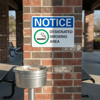 Notice Designated smoking area