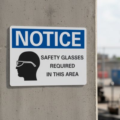 Notice Safety glasses required in this area