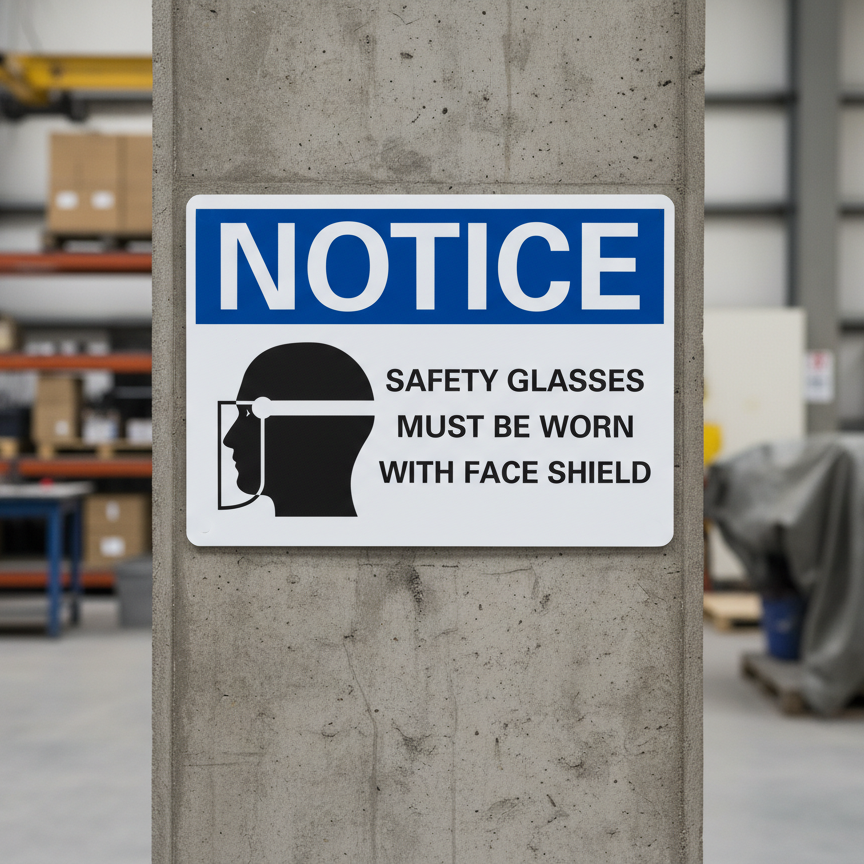 Notice Safety glasses must be worn with face shield - Image 2