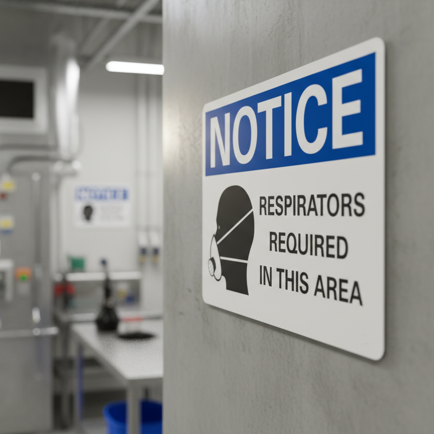 Notice Respirators required in this area - Image 2