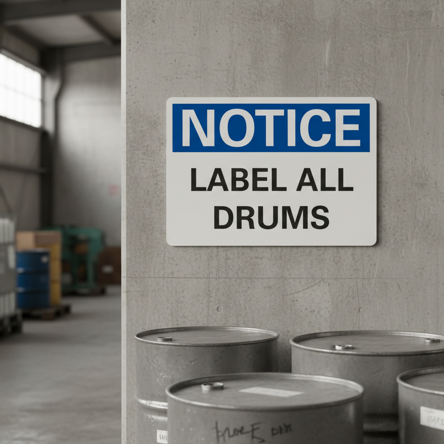 Notice Label all drums - Image 2