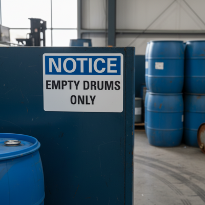 Notice Empty drums only