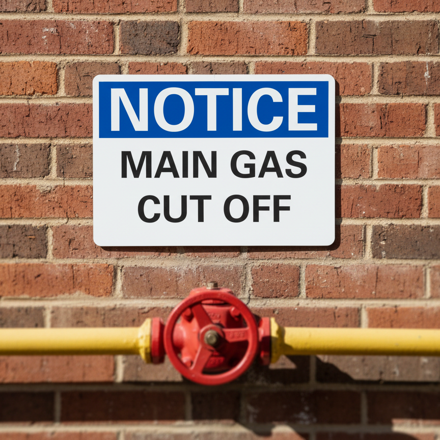 Notice Main gas cut off