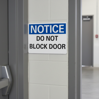 Notice Do not block door