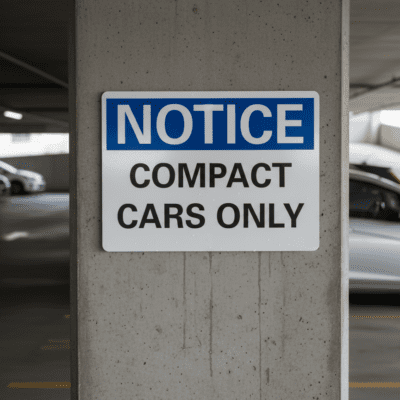 Notice Compact cars only