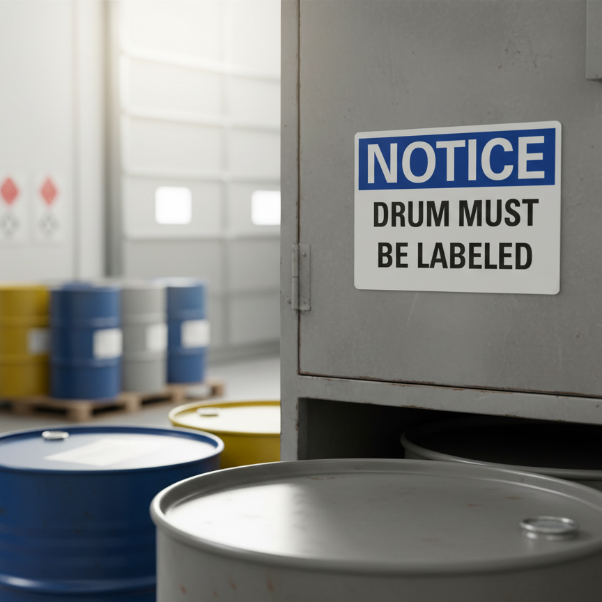 Notice Drum must be labeled