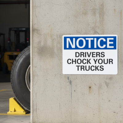 Notice Drivers chock your trucks