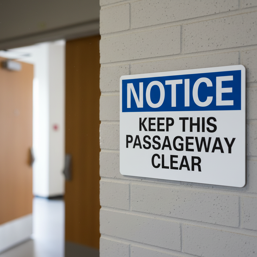 Notice Keep this passageway clear