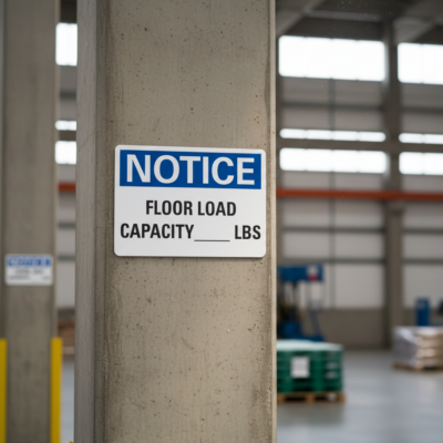 Notice Floor load capacity____ lbs