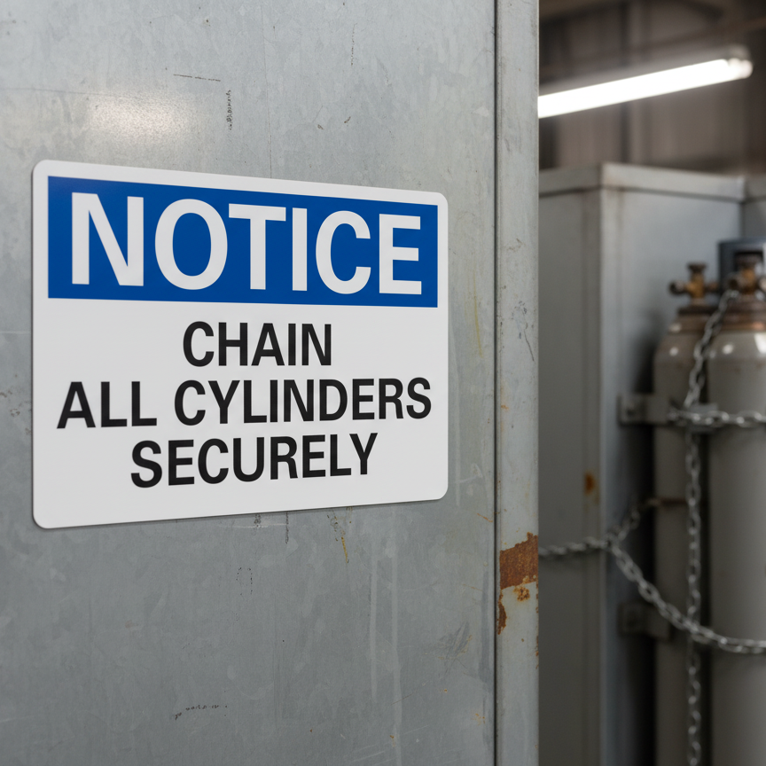 Notice Chain all cylinders securely