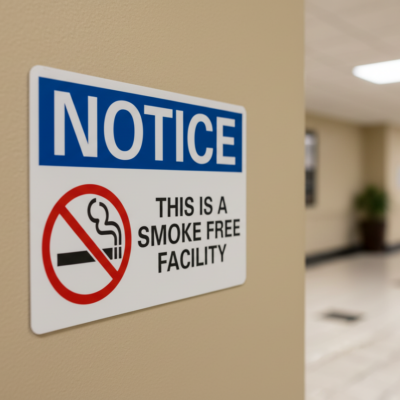 This is a smoke-free facility English