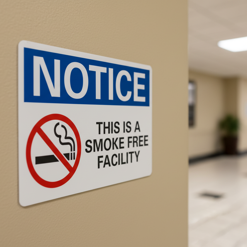 This is a smoke-free facility English