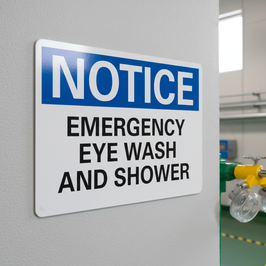 Notice Emergency eye wash and shower - Image 2