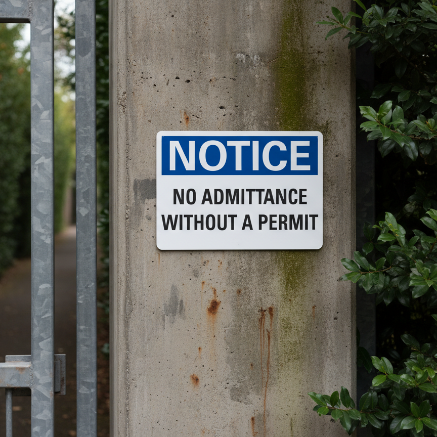 Notice No admittance without a permit - Image 2