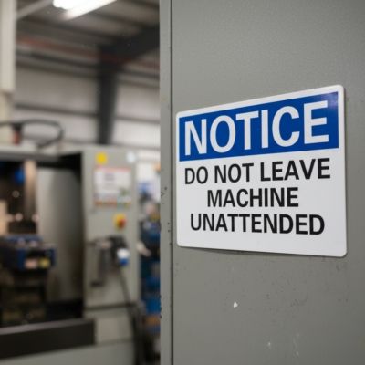 Notice Do not leave machine unattended