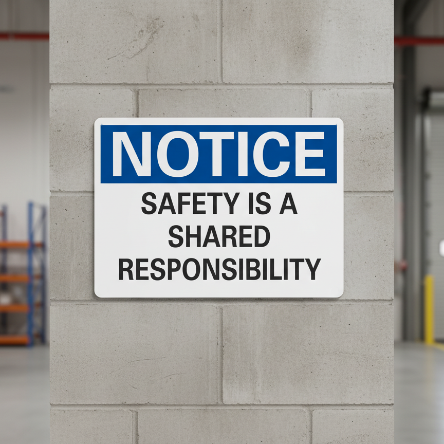 Notice Safety is a shared responsibility