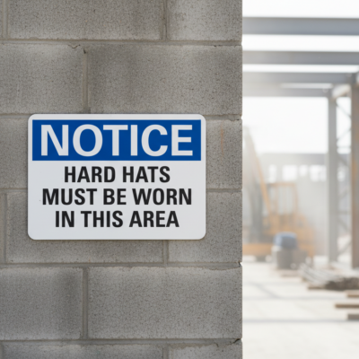 Notice Hard hats must be worn in this area