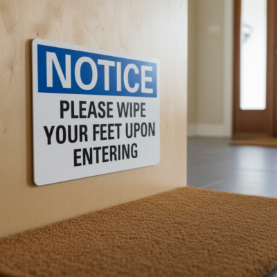 Notice Please wipe your feet upon entering