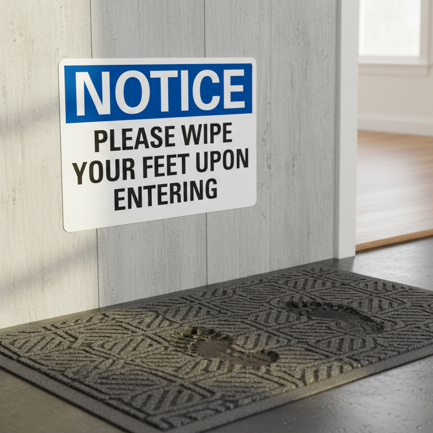 Notice Please wipe your feet upon entering - Image 2