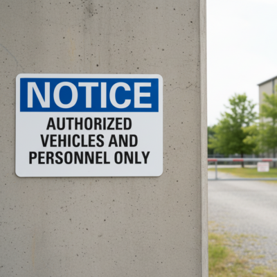 Notice Authorized vehicles and personnel only