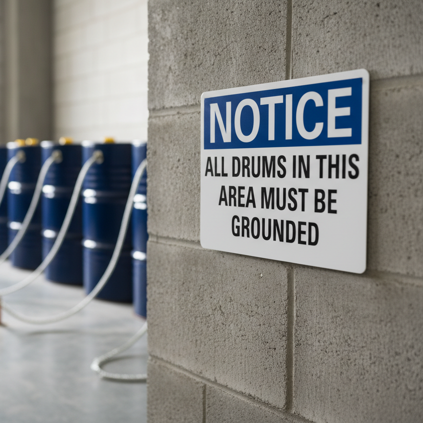 Notice All drums in this area must be grounded - Image 2