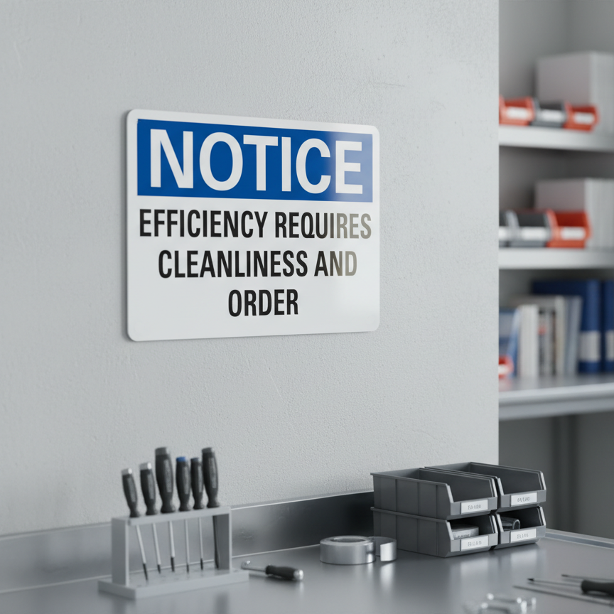 Notice Efficiency requires cleanliness and order - Image 2