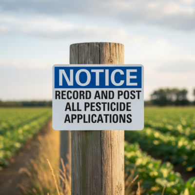 Notice Record and post all pesticide applications