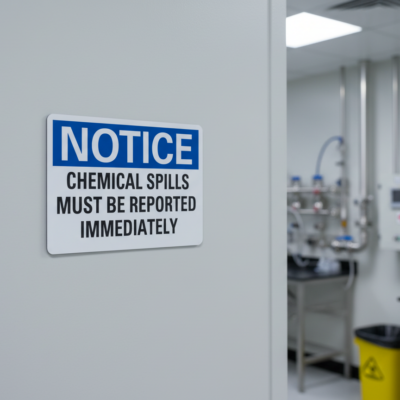 Notice Chemical spills must be reported immediately