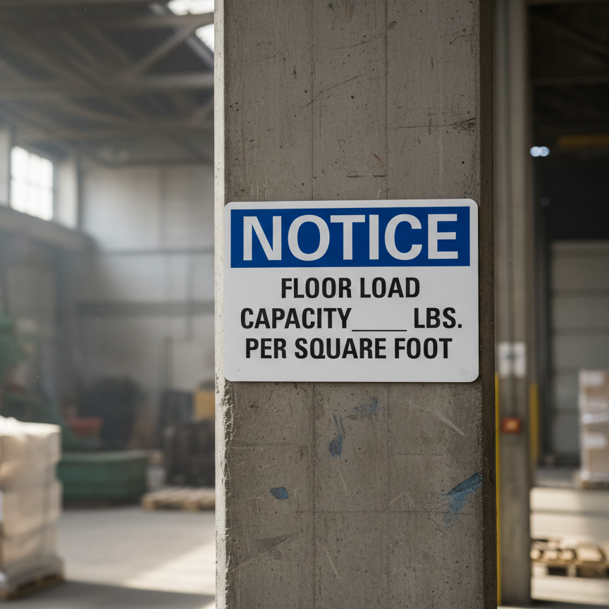 Notice Floor load capacity____ lbs. Per square foot. - Image 2