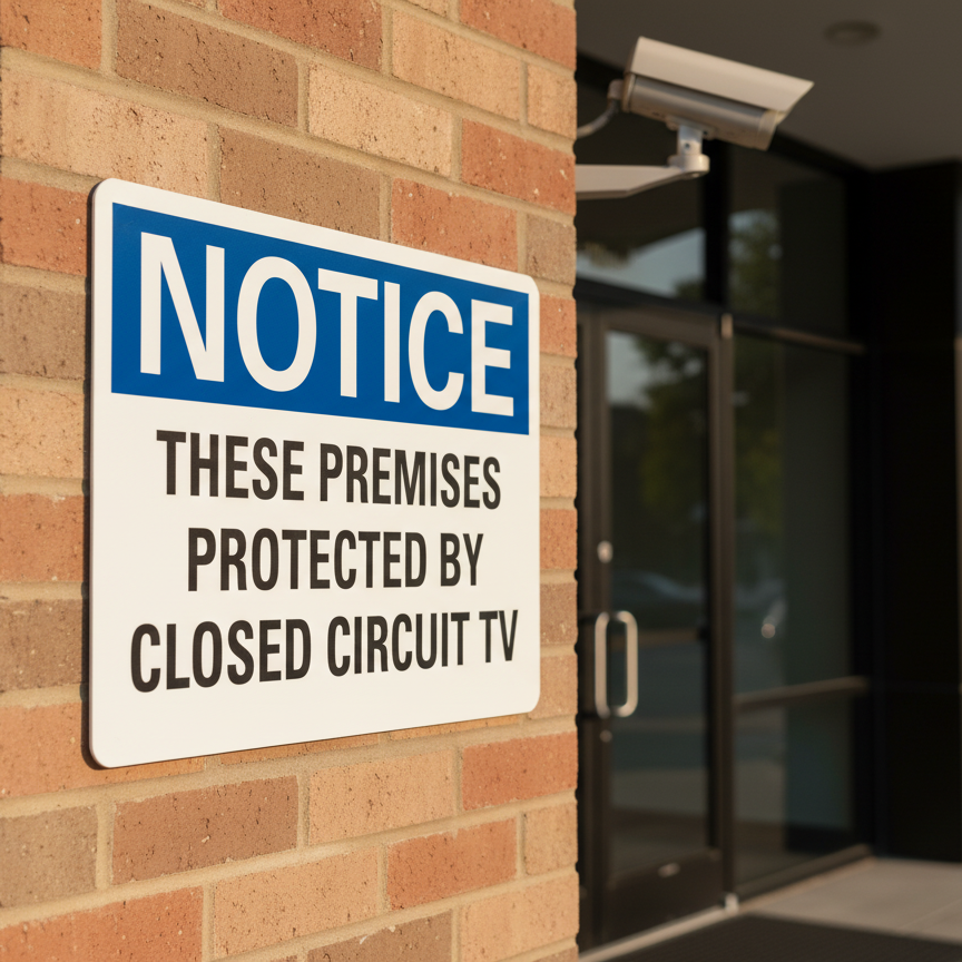 Notice These premises protected by closed circuit tv
