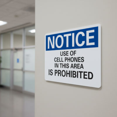 Notice Use of cell phones in this area is prohibited