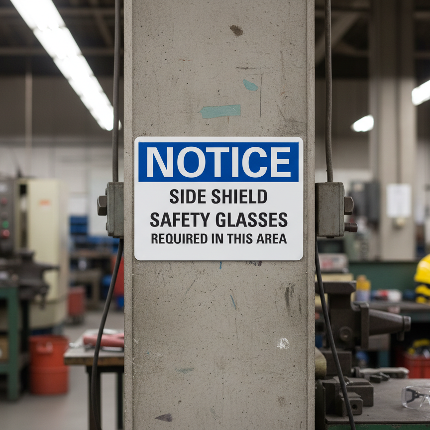 Notice Side shield safety glasses required in this area - Image 2