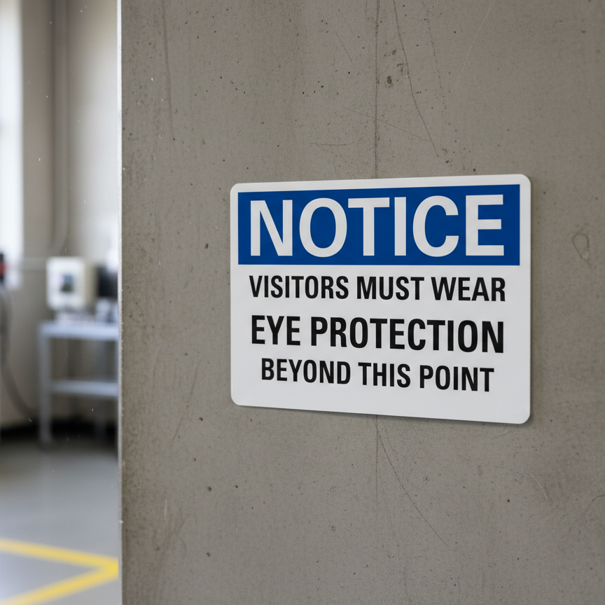 Notice Visitors must wear eye protection beyond this - Image 2