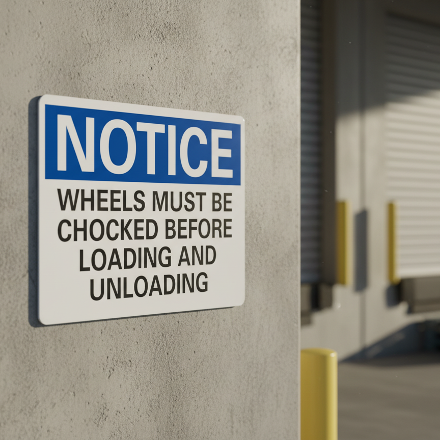 Notice Wheels must be chocked before loading and