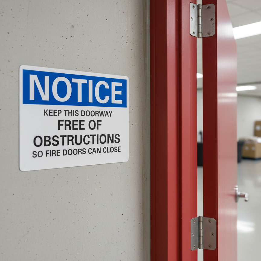 Notice Keep this doorway free of obstructions so fire - Image 2