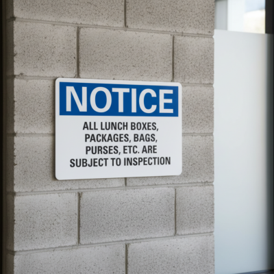 Notice All lunch boxes packages bags purses etc.