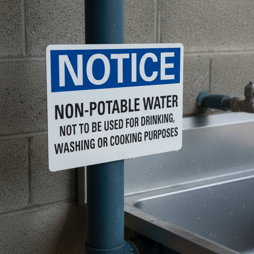 Notice Non-potable water not to be used for drinking - Image 2