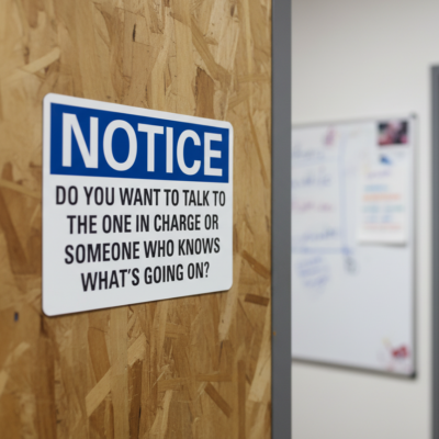 Notice Do you want to talk to the one in charge or some