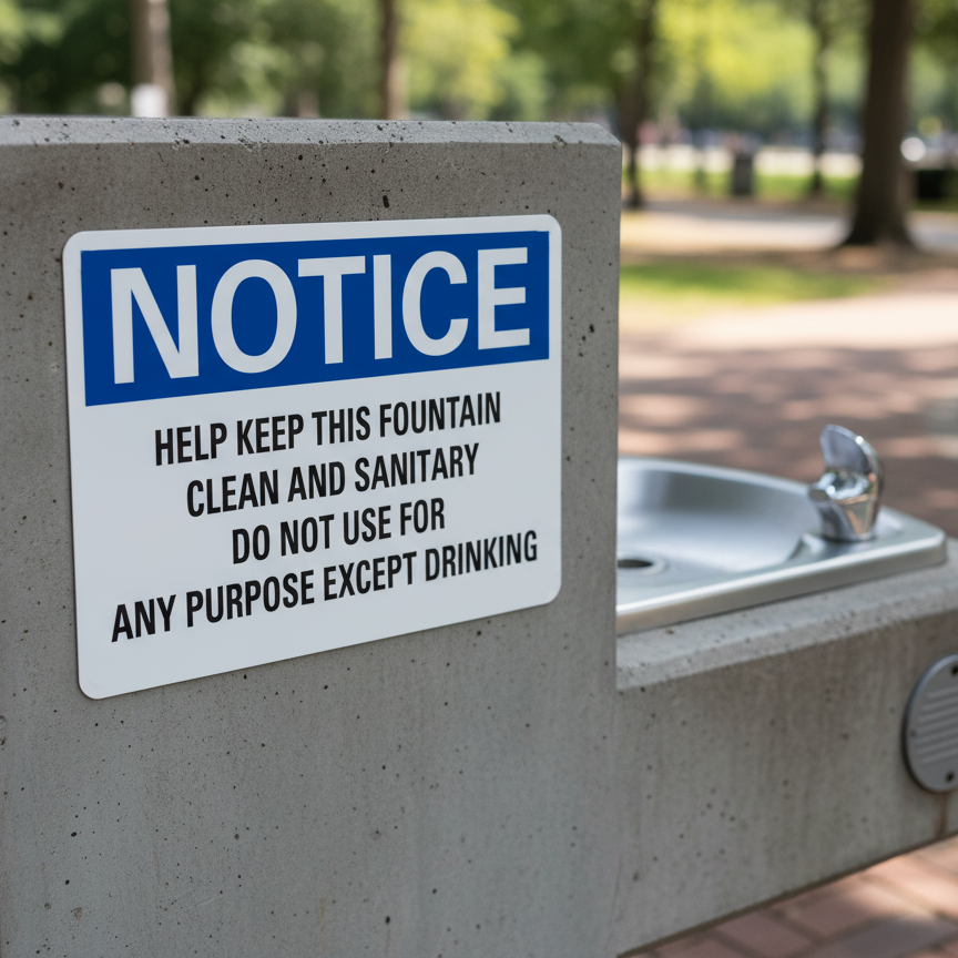 Notice Help keep this fountain clean and sanitary do