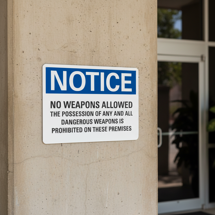 Notice No weapons allowed the possession of any and all - Image 2