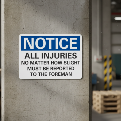 Notice All injuries no matter how slight they may seem