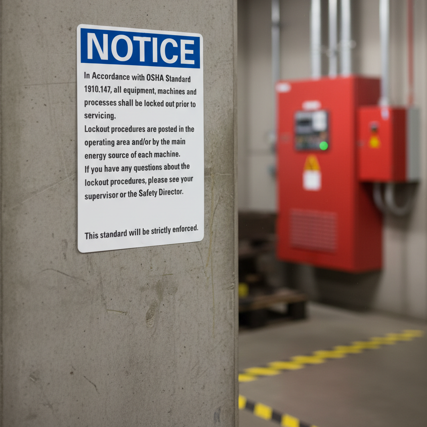 Notice In accordance with osha standard 1910.147 all - Image 2